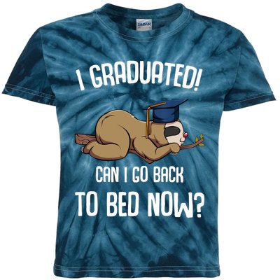 I Graduated Can I Go Back To Bed Now Sloth Lazy Chilling Fun Kids Tie-Dye T-Shirt