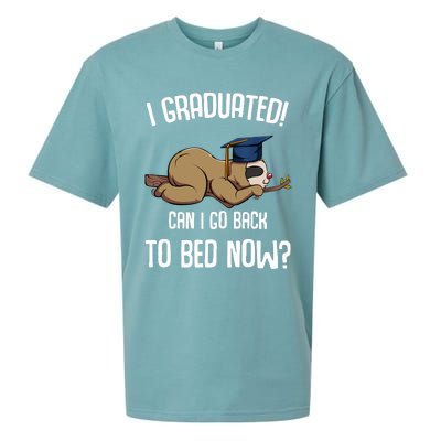 I Graduated Can I Go Back To Bed Now Sloth Lazy Chilling Fun Sueded Cloud Jersey T-Shirt