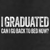 I Graduated Can I Go Back To Bed Now Graduation 7 Panel Mesh Trucker Snapback Hat