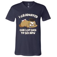 I Graduated Can I Go Back To Bed Now Graduation V-Neck T-Shirt