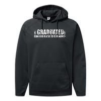 I Graduated Can I Go Back To Bed Now Graduation Humor Performance Fleece Hoodie