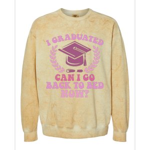 I Graduated Can I Go Back To Bed Now Graduation Student Colorblast Crewneck Sweatshirt