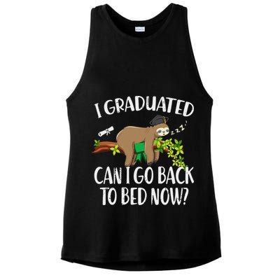 I Graduated Can I Go Back To Bed Now Graduation Ladies PosiCharge Tri-Blend Wicking Tank