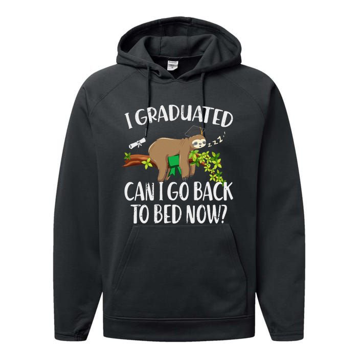 I Graduated Can I Go Back To Bed Now Graduation Performance Fleece Hoodie