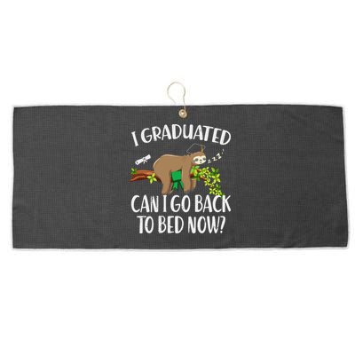 I Graduated Can I Go Back To Bed Now Graduation Large Microfiber Waffle Golf Towel
