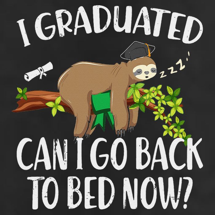 I Graduated Can I Go Back To Bed Now Graduation Large Microfiber Waffle Golf Towel