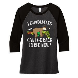 I Graduated Can I Go Back To Bed Now Graduation Women's Tri-Blend 3/4-Sleeve Raglan Shirt