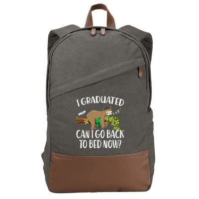 I Graduated Can I Go Back To Bed Now Graduation Cotton Canvas Backpack