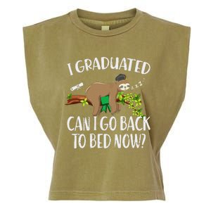 I Graduated Can I Go Back To Bed Now Graduation Garment-Dyed Women's Muscle Tee