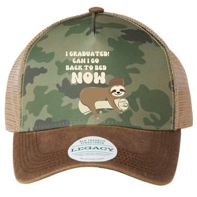 I Graduated Can Go Back To Bed Now Funny Graduation Sloth Legacy Tie Dye Trucker Hat