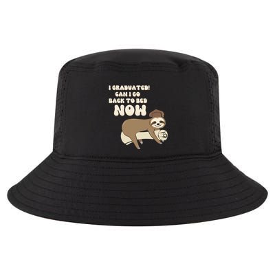 I Graduated Can Go Back To Bed Now Funny Graduation Sloth Cool Comfort Performance Bucket Hat
