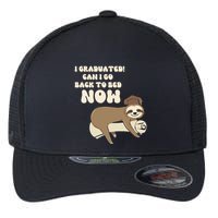 I Graduated Can Go Back To Bed Now Funny Graduation Sloth Flexfit Unipanel Trucker Cap