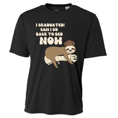 I Graduated Can Go Back To Bed Now Funny Graduation Sloth Cooling Performance Crew T-Shirt