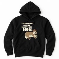 I Graduated Can Go Back To Bed Now Funny Graduation Sloth Hoodie