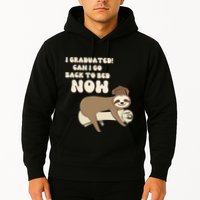 I Graduated Can Go Back To Bed Now Funny Graduation Sloth Hoodie