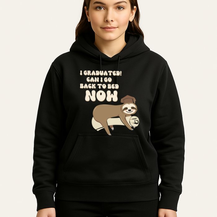 I Graduated Can Go Back To Bed Now Funny Graduation Sloth Hoodie