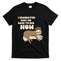 I Graduated Can Go Back To Bed Now Funny Graduation Sloth T-Shirt