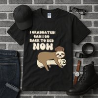 I Graduated Can Go Back To Bed Now Funny Graduation Sloth Tall T-Shirt