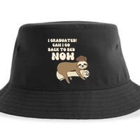 I Graduated Can Go Back To Bed Now Funny Graduation Sloth Sustainable Bucket Hat
