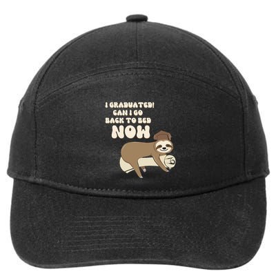 I Graduated Can Go Back To Bed Now Funny Graduation Sloth 7-Panel Snapback Hat