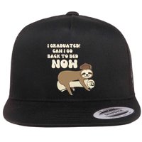 I Graduated Can Go Back To Bed Now Funny Graduation Sloth Flatbill Hat
