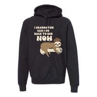 I Graduated Can Go Back To Bed Now Funny Graduation Sloth Premium Hoodie