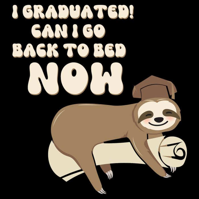 I Graduated Can Go Back To Bed Now Funny Graduation Sloth 16 in Basic Backpack