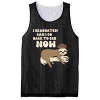 I Graduated Can Go Back To Bed Now Funny Graduation Sloth Mesh Reversible Basketball Jersey Tank