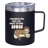 I Graduated Can Go Back To Bed Now Funny Graduation Sloth 12oz Stainless Steel Coffee Mug