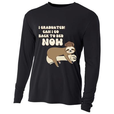 I Graduated Can Go Back To Bed Now Funny Graduation Sloth Cooling Performance Long Sleeve Crew