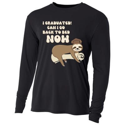 I Graduated Can Go Back To Bed Now Funny Graduation Sloth Cooling Performance Long Sleeve Crew