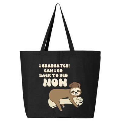I Graduated Can Go Back To Bed Now Funny Graduation Sloth 25L Jumbo Tote