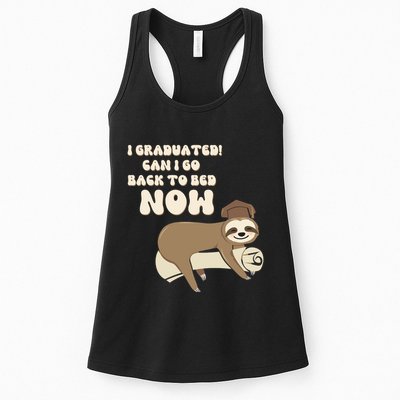 I Graduated Can Go Back To Bed Now Funny Graduation Sloth Womens Tank Top