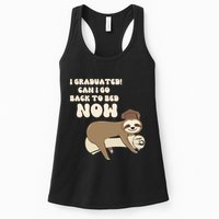 I Graduated Can Go Back To Bed Now Funny Graduation Sloth Womens Tank Top