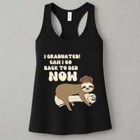 I Graduated Can Go Back To Bed Now Funny Graduation Sloth Womens Tank Top