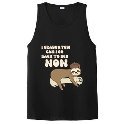 I Graduated Can Go Back To Bed Now Funny Graduation Sloth PosiCharge Competitor Tank