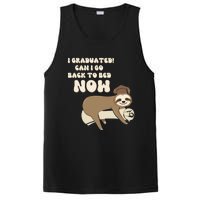 I Graduated Can Go Back To Bed Now Funny Graduation Sloth PosiCharge Competitor Tank