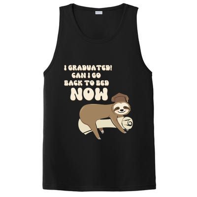 I Graduated Can Go Back To Bed Now Funny Graduation Sloth PosiCharge Competitor Tank