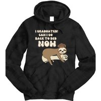 I Graduated Can Go Back To Bed Now Funny Graduation Sloth Tie Dye Hoodie