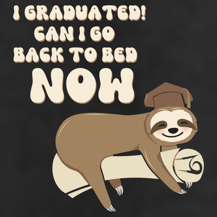 I Graduated Can Go Back To Bed Now Funny Graduation Sloth Trucker Hat