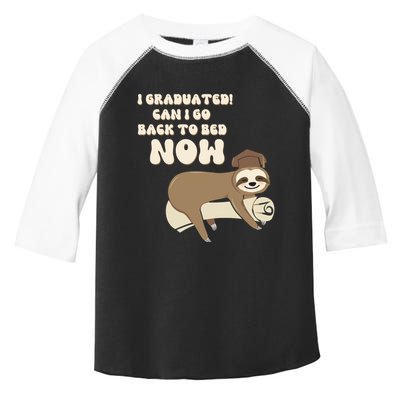 I Graduated Can Go Back To Bed Now Funny Graduation Sloth Toddler Fine Jersey T-Shirt