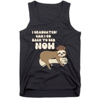 I Graduated Can Go Back To Bed Now Funny Graduation Sloth Tank Top
