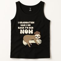 I Graduated Can Go Back To Bed Now Funny Graduation Sloth Tank Top