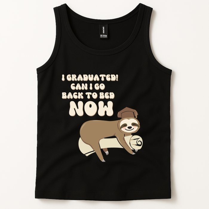 I Graduated Can Go Back To Bed Now Funny Graduation Sloth Tank Top