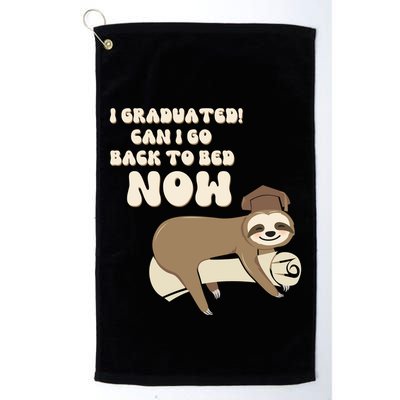 I Graduated Can Go Back To Bed Now Funny Graduation Sloth Golf Towel