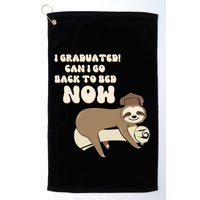 I Graduated Can Go Back To Bed Now Funny Graduation Sloth Golf Towel