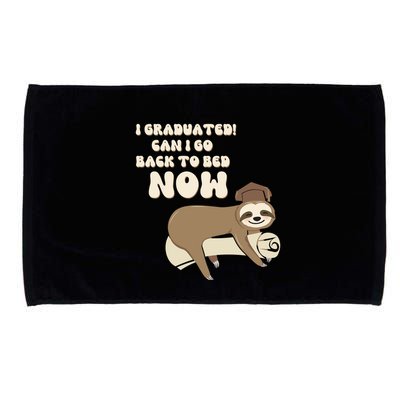I Graduated Can Go Back To Bed Now Funny Graduation Sloth Microfiber Hand Towel