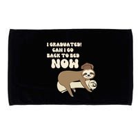 I Graduated Can Go Back To Bed Now Funny Graduation Sloth Microfiber Hand Towel