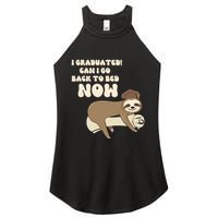 I Graduated Can Go Back To Bed Now Funny Graduation Sloth Women's Perfect Tri Rocker Tank