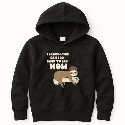 I Graduated Can Go Back To Bed Now Funny Graduation Sloth Kids Hoodie